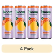4 pack Bloom Nutrition Sparkling Energy Drink, Juicy Orange, 12 fl oz Single Can
