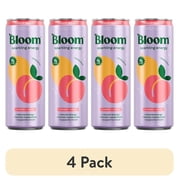 4 pack Bloom Nutrition Sparkling Energy Drink, Peach Mango, 12 fl oz Single Can