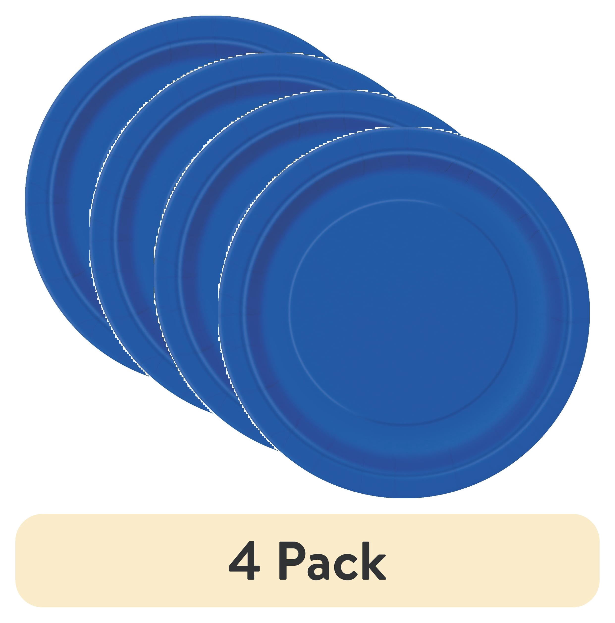(4 pack) Disposable Paper Plates, 9", Blue, 55 Pieces, by Way To Celebrate
