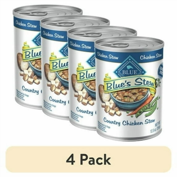 (4 pack) Blue Buffalo Blue's Stew Natural Wet Dog Food, Country Chicken Stew, 12.5-oz. Can