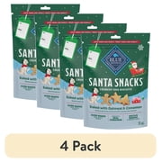 (4 pack) Blue Buffalo Santa Snacks Crunchy Dog Biscuits, Oven-Baked, Oatmeal & Cinnamon, 11-oz. Bag