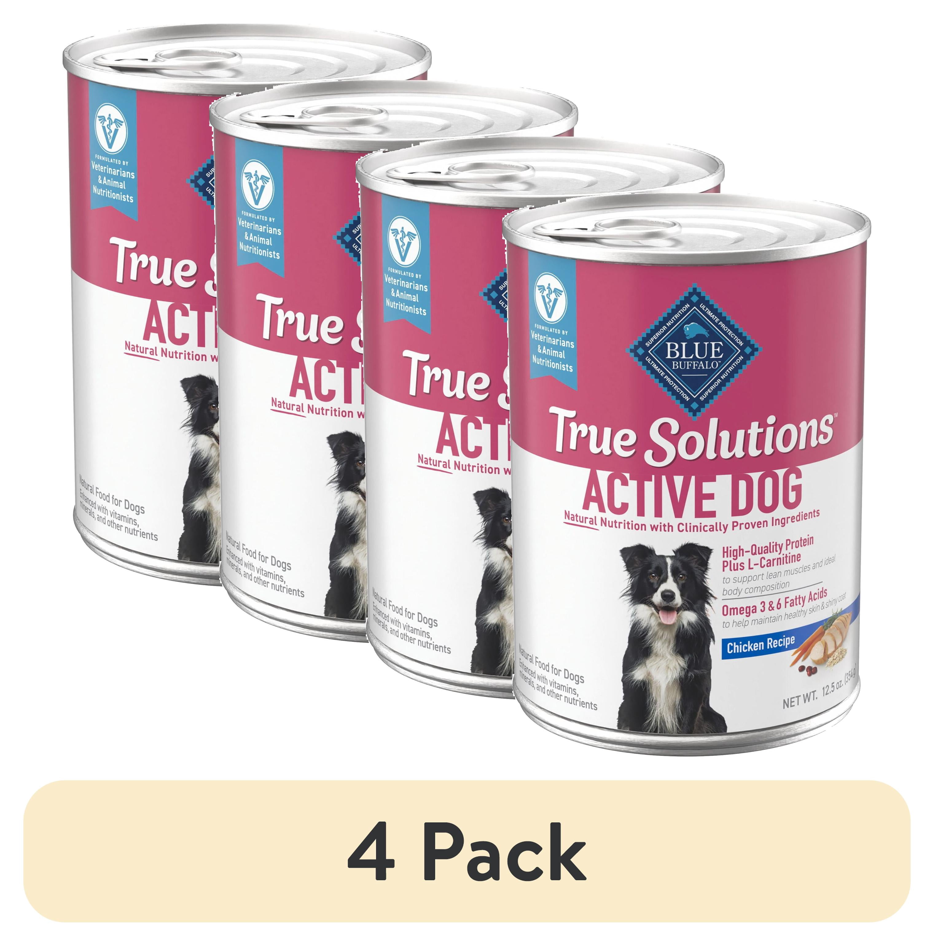 (4 pack) Blue Buffalo True Solutions Active Dog Wet Dog Food, 12.5-oz. Can