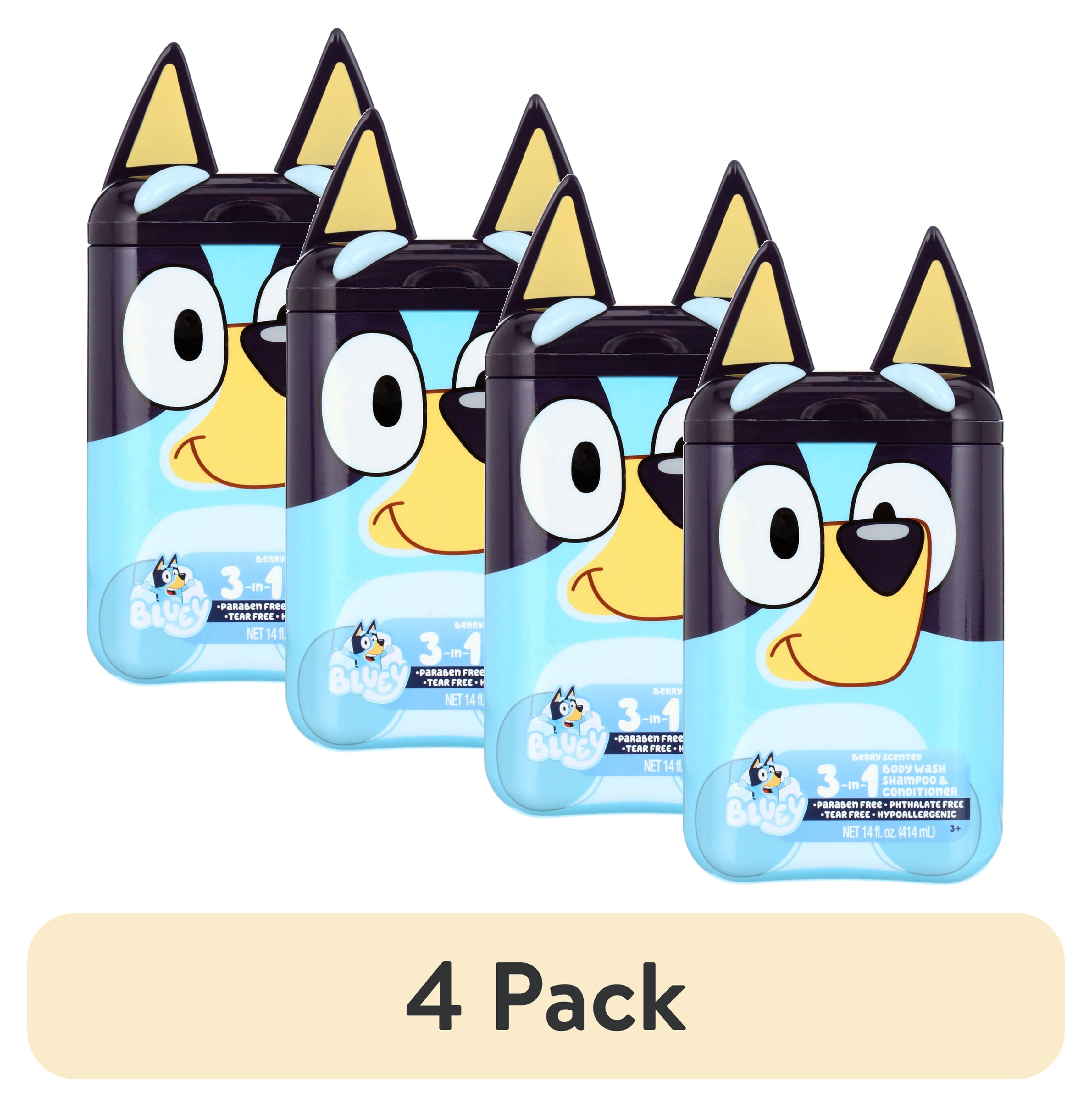 4 pack) Bluey 3in1 Shampoo, Conditioner and Body Wash - Walmart.com
