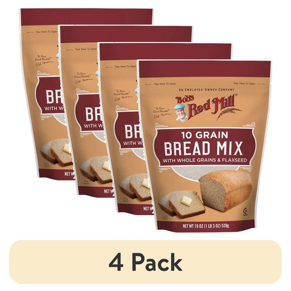 (4 pack) Bob's Red Mill 10 Grain Bread Mix 19 oz Pkg