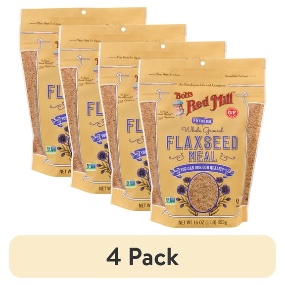 (4 pack) Bob's Red Mill Flaxseed Meal, 16 oz Bag