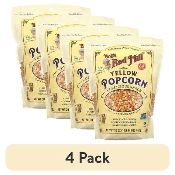 (4 pack) Bob's Red Mill Gluten Free, Whole Yellow Popcorn, 30 oz
