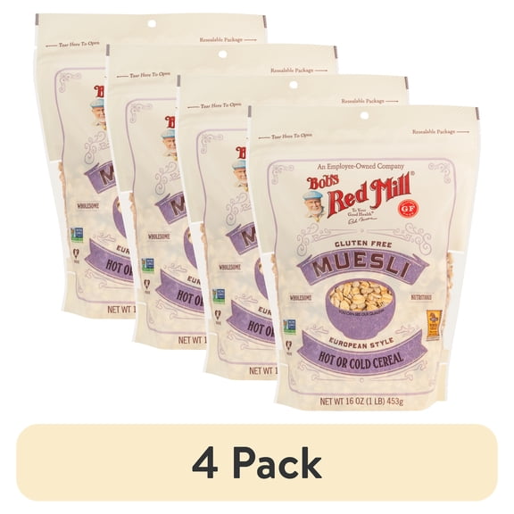 (4 pack) Bob's Red Mill European Style Muesli Gluten Free, 16 oz Bag