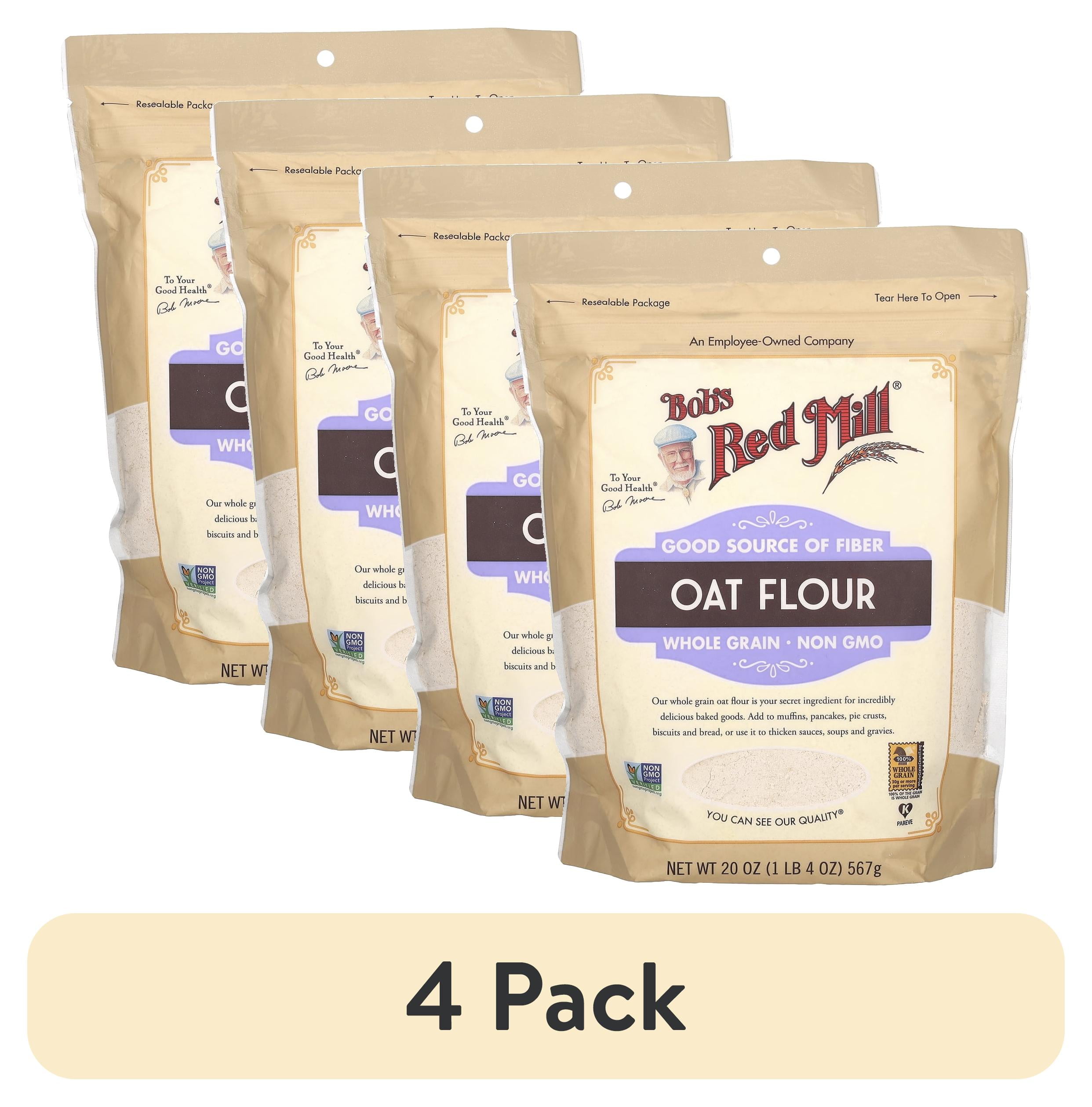Bobs Red Mill Whole Grain Oat Flour, 20 Ounce -- 4 Per Case