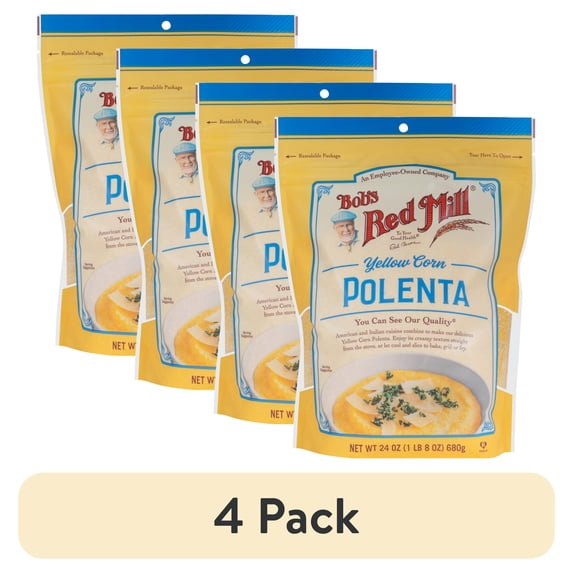 (4 pack) Bob's Red Mill Organic Yellow Corn Grits, 24 oz Resealable Bag