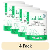 4 pack Bobbie Organic Original Infant Formula for Everyday Feeding, Milk-Based Powder with 1.2mg Iron, Skim Milk Recipe, Certified USDA Organic, 14.1 oz Can
