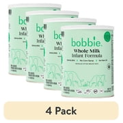 4 pack Bobbie Whole Milk Infant Formula for Everyday Feeding, Milk-Based Powder with 1.2mg Iron, Organic Grass-Fed Whole Milk Recipe, 14.1 oz Can