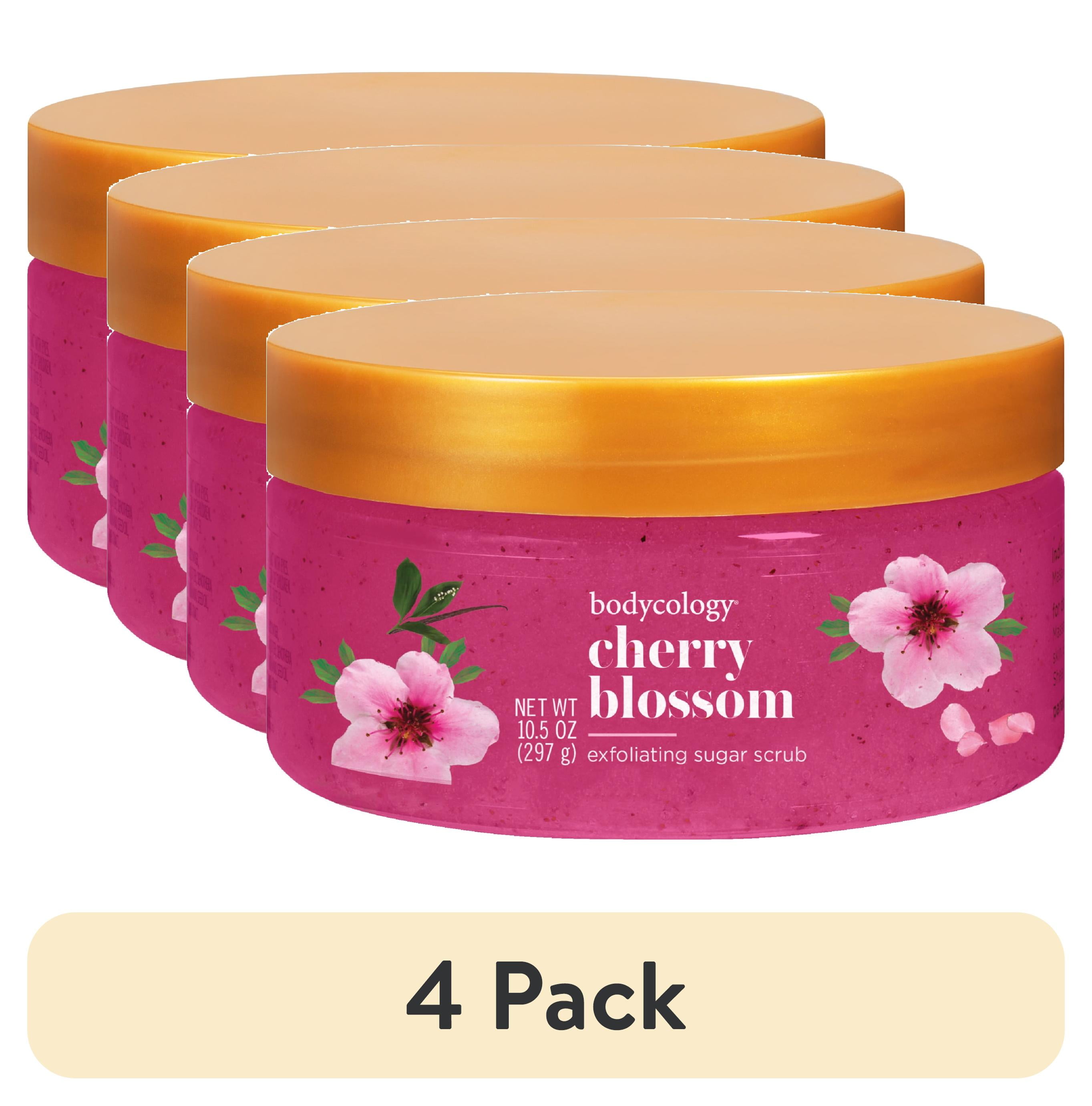 (4 pack) Bodycology Cherry Blossom Exfoliating Sugar Scrub 10.5 oz