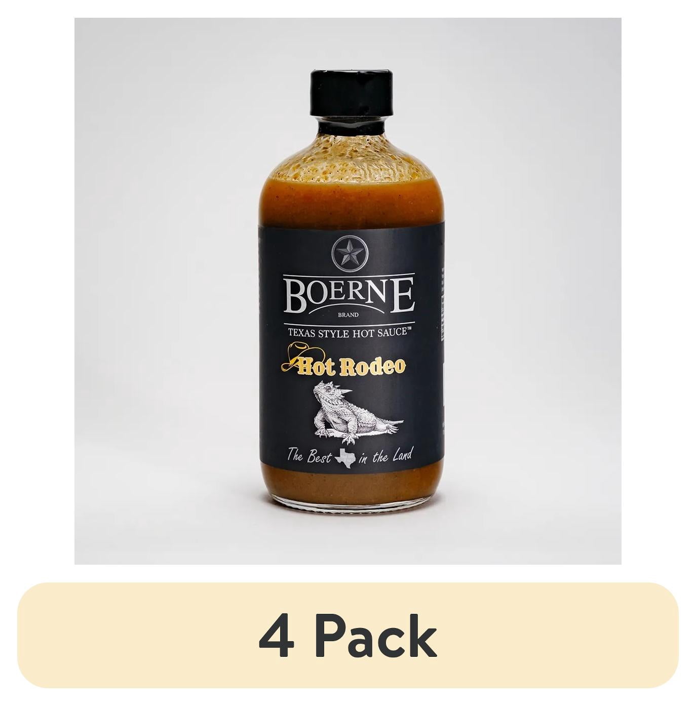 (4 pack) Boerne Habanera Rodeo Texas Style Hot Sauce Glass Bottle, 8oz