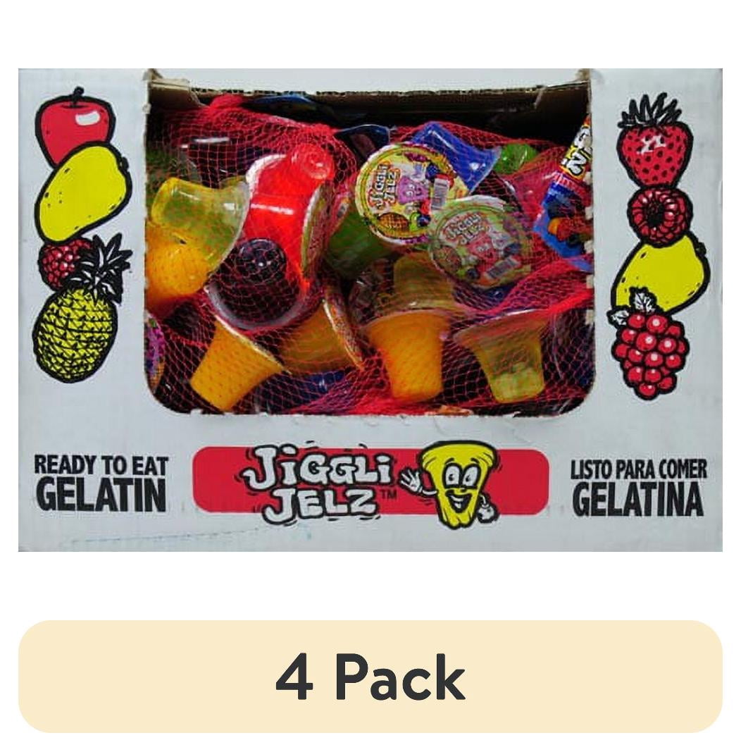 (4 pack) Bolis Jiggli Jelz Jelly Assorted Flavors, 10 ct