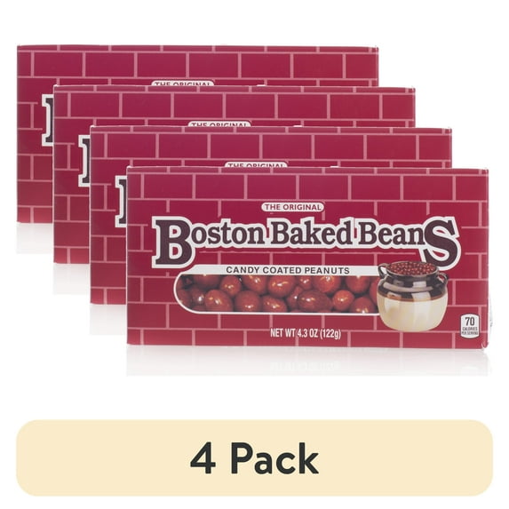 (4 pack) Boston Baked Beans, Original Candy-Coated Peanuts, 4.3 oz Box