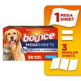 thumbnail image 1 of (4 pack) Bounce Pet Hair and Lint Guard Mega Dryer Sheets, Fresh Scent, 30 Count, 1 of 1