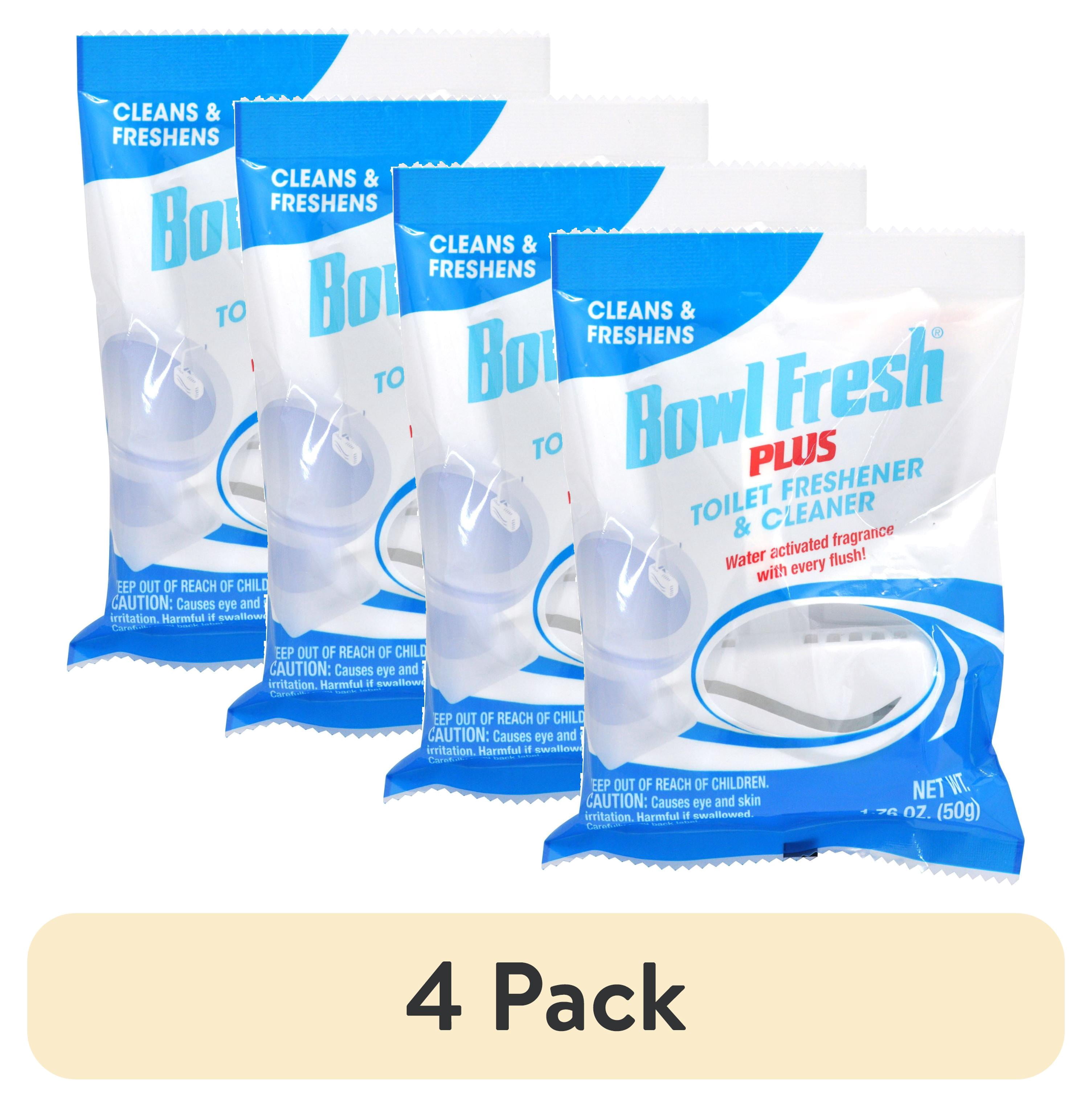 (4 pack) Bowl Fresh Plus Toilet Bowl Cleaner and Deodorizer, Pleasant Scent, Hanger