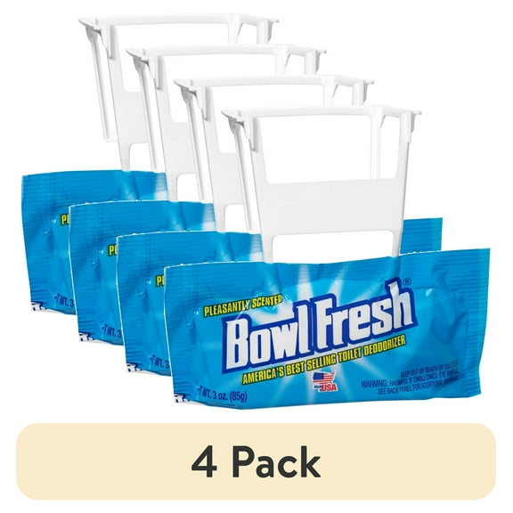 (4 pack) Bowl Fresh Toilet Bowl Deodorizer, Pleasantly Scented, 3 oz