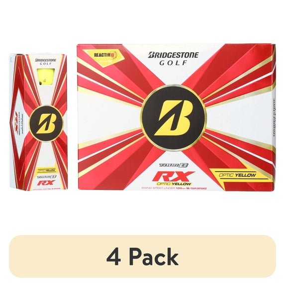 (4 pack) Bridgestone Tour B RX 2022 Golf Balls-Dozen Yellow