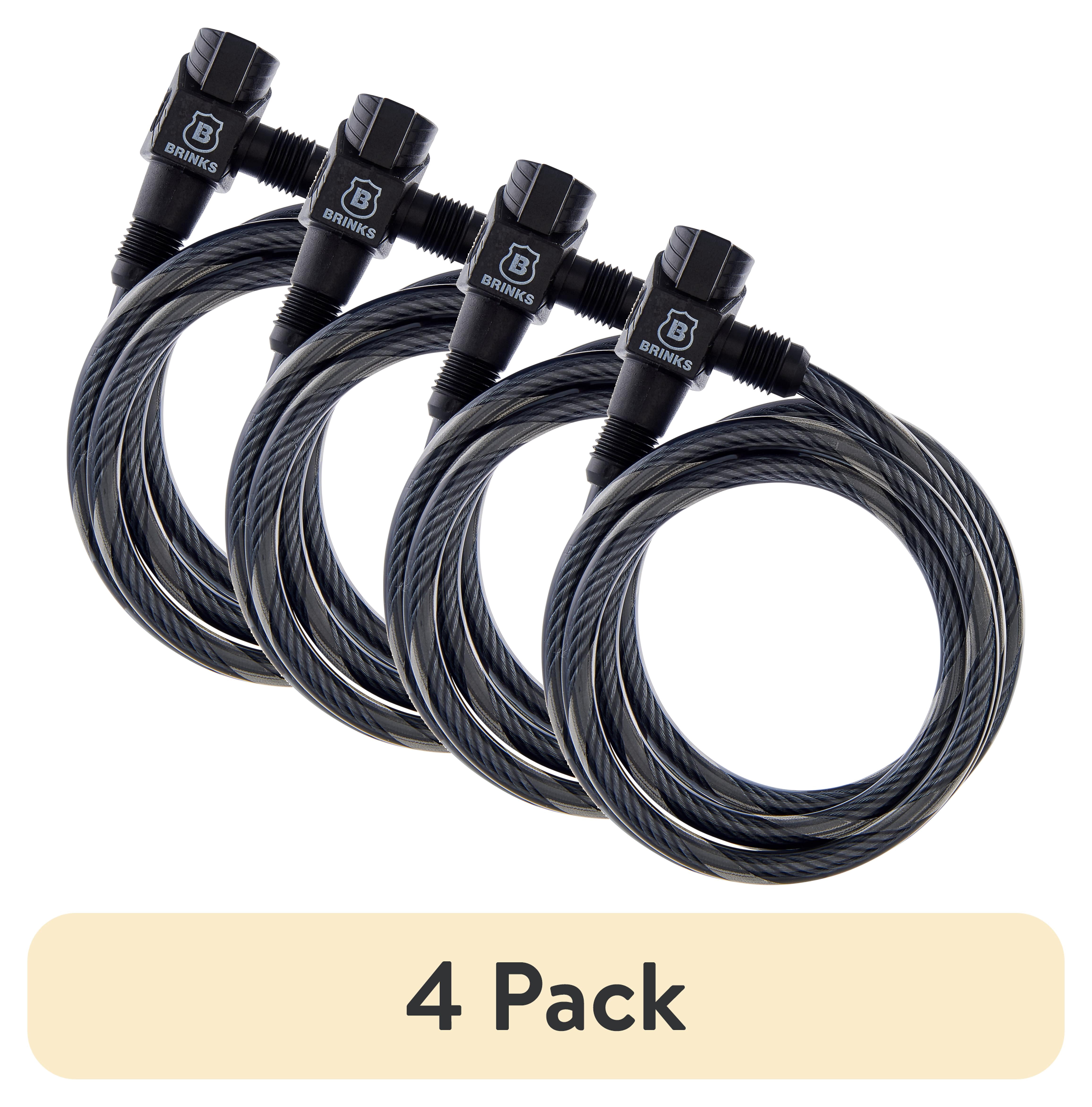 (4 pack) Brinks Covered Steel 3/8in x 6ft Keyed Bicycle Cable Lock