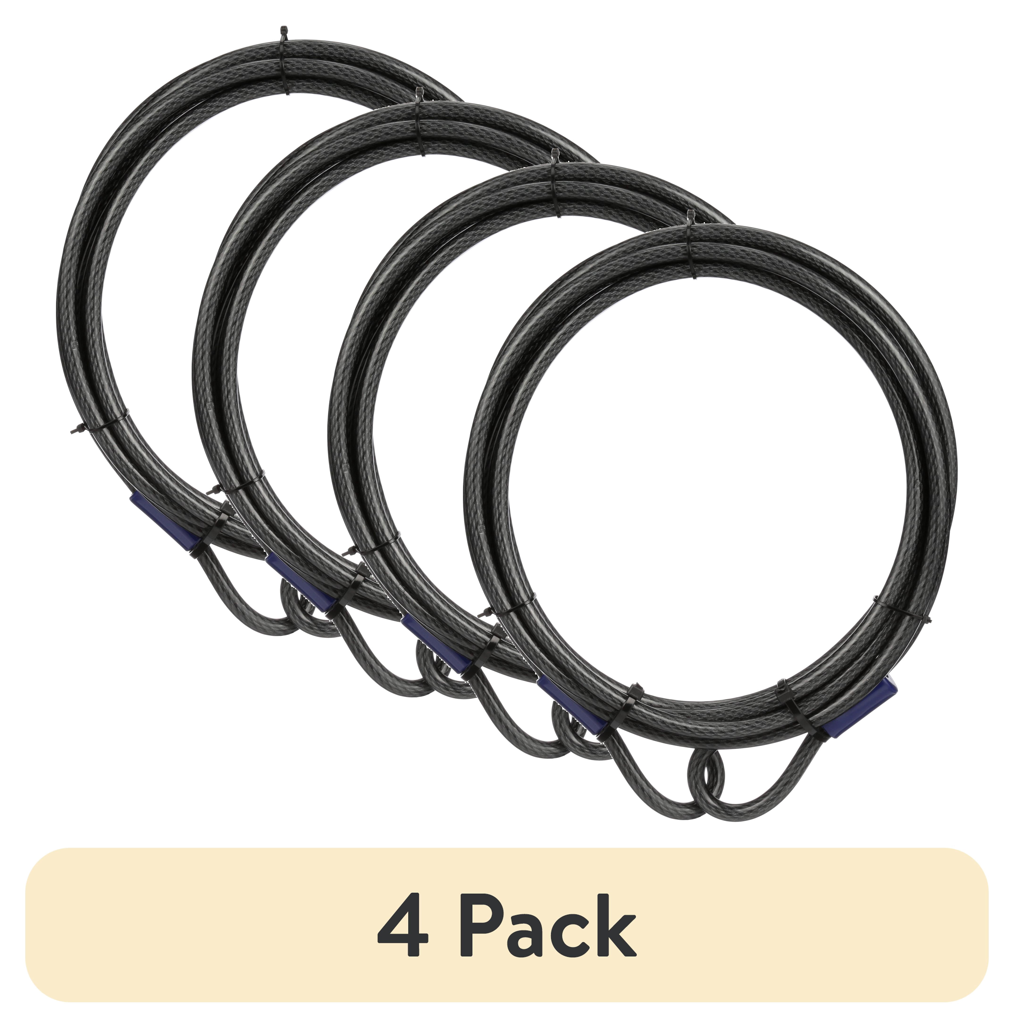 (4 pack) Brinks Flex Weave Flexible Steel 3/8in x 15ft Open Loop Cable Lock