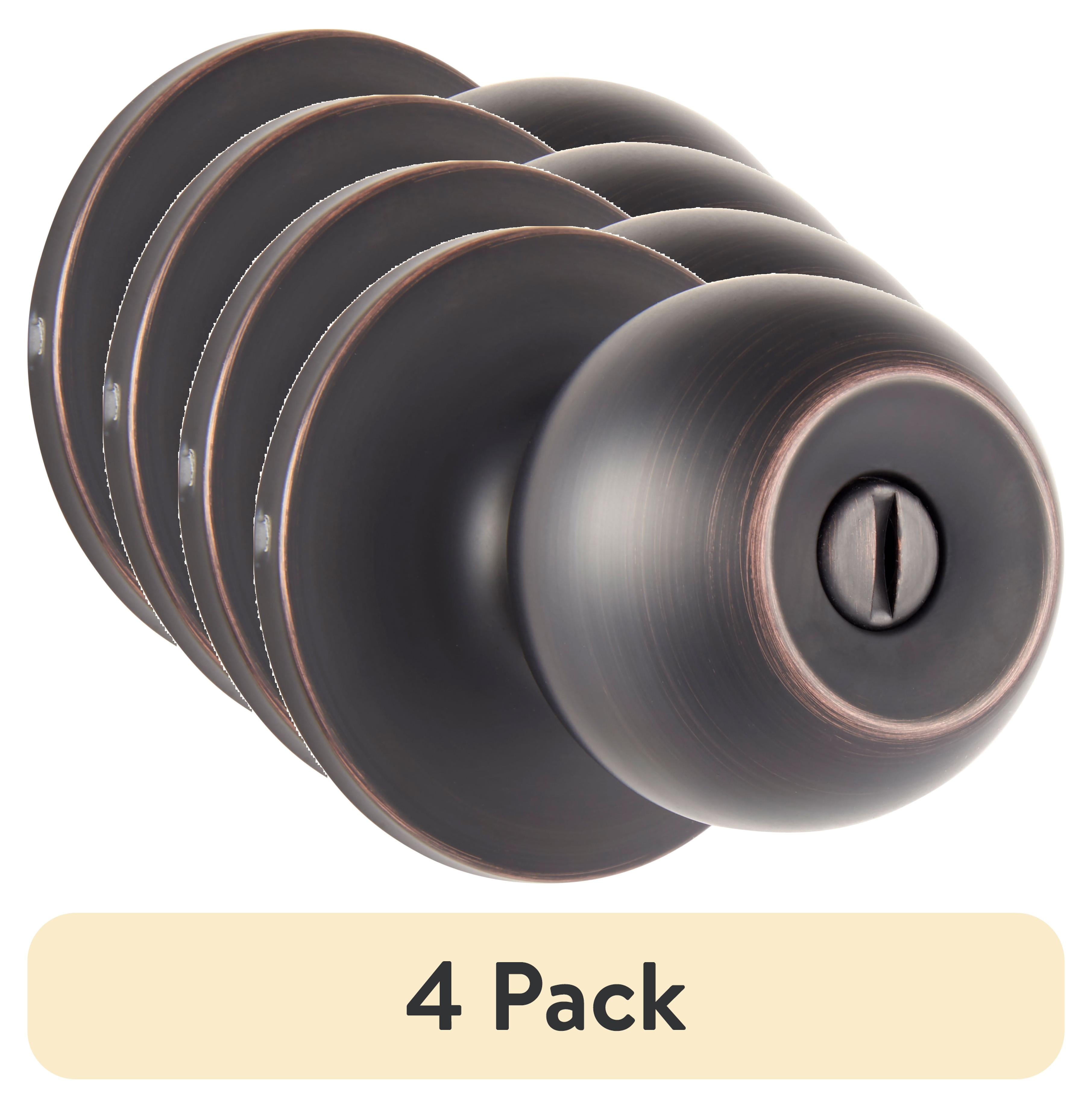 (4 pack) Brinks Privacy Bed/Bath Ball Style Doorknob, Tuscan Bronze Finish