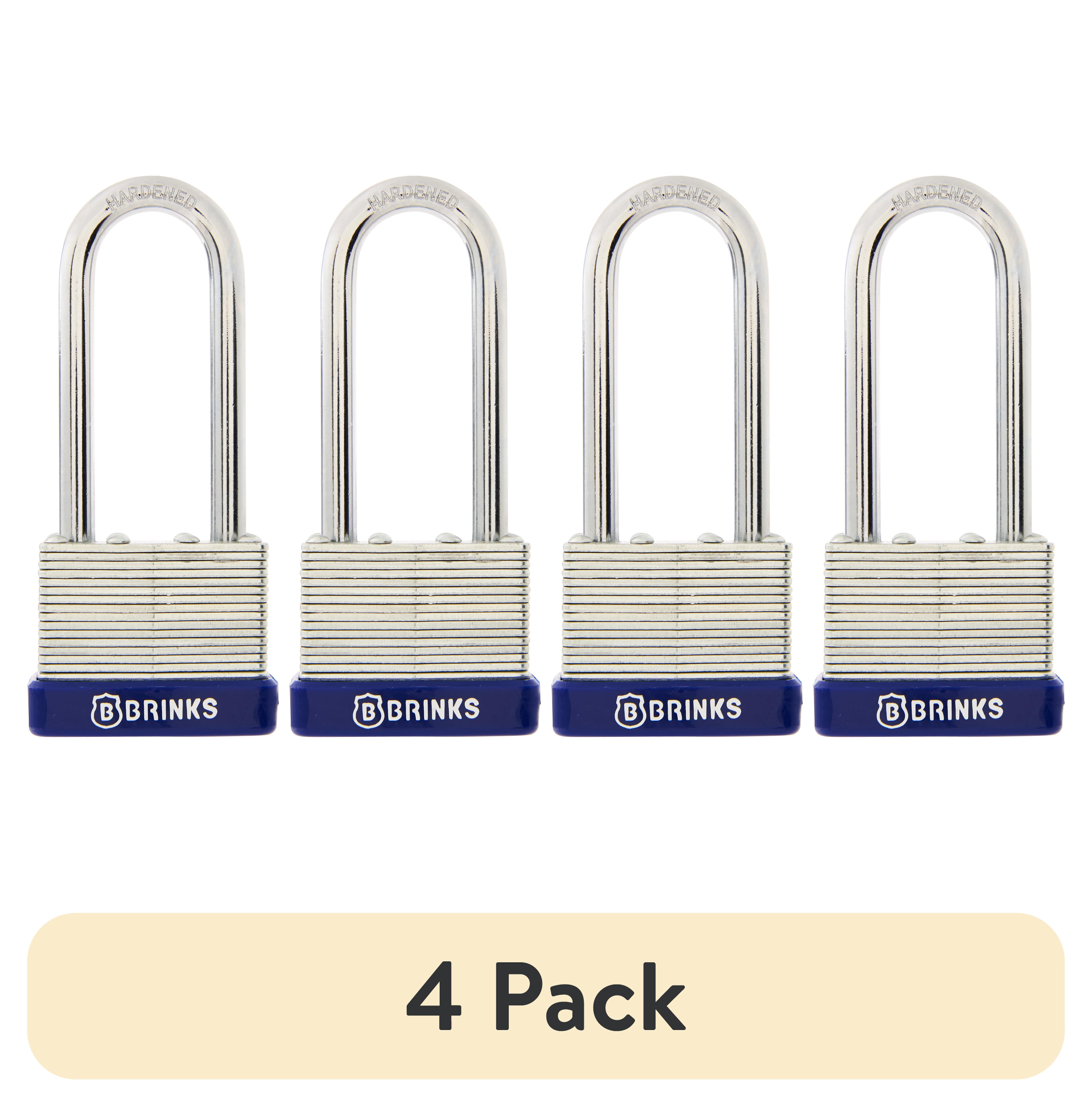 (4 pack) Brinks Laminated Steel 40mm Keyed Padlock with 2 1/4in Shackle