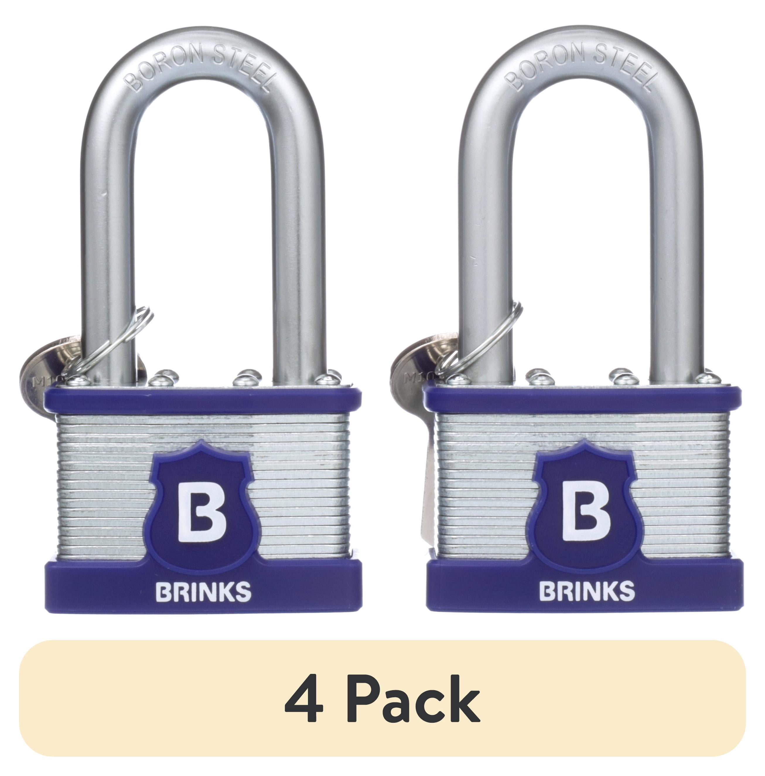 (4 pack) Brinks Laminated Steel 50mm Keyed Padlock with 2 7/16in Shackle, 2 pack