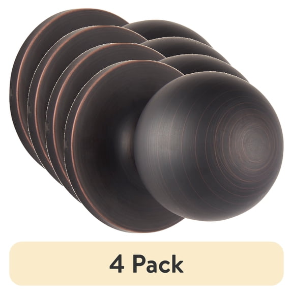 (4 pack) Brinks Passage Hall/Closet Classic Ball Style Doorknob, Tuscan Bronze Finish
