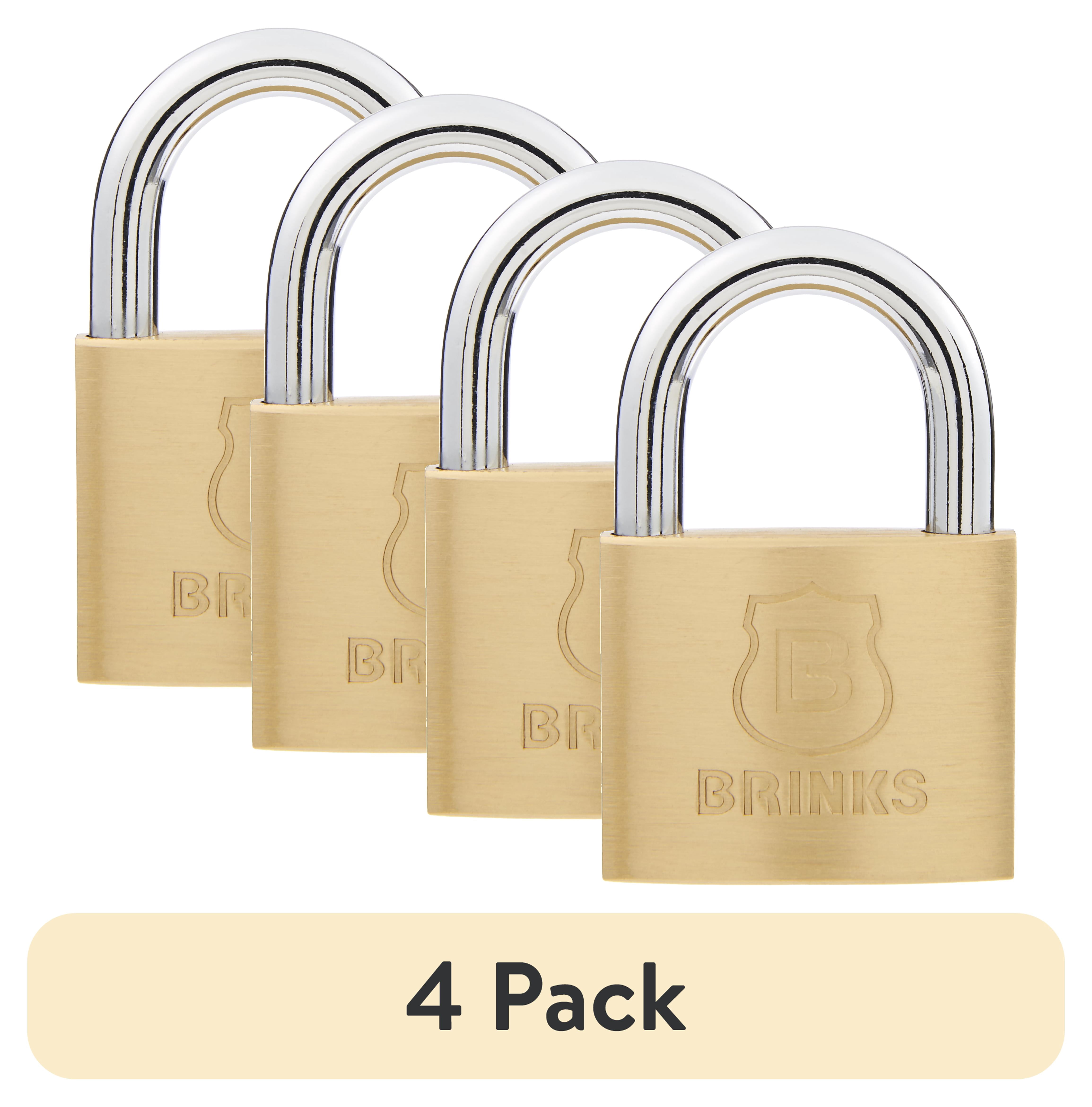 (4 pack) Brinks Solid Brass 40mm Keyed Padlock with 7/8in Shackle