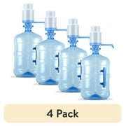 (4 pack) Brio Universal 5 Gallon Manual Beverage Water Pump Made of Sturdy Plastic, Blue