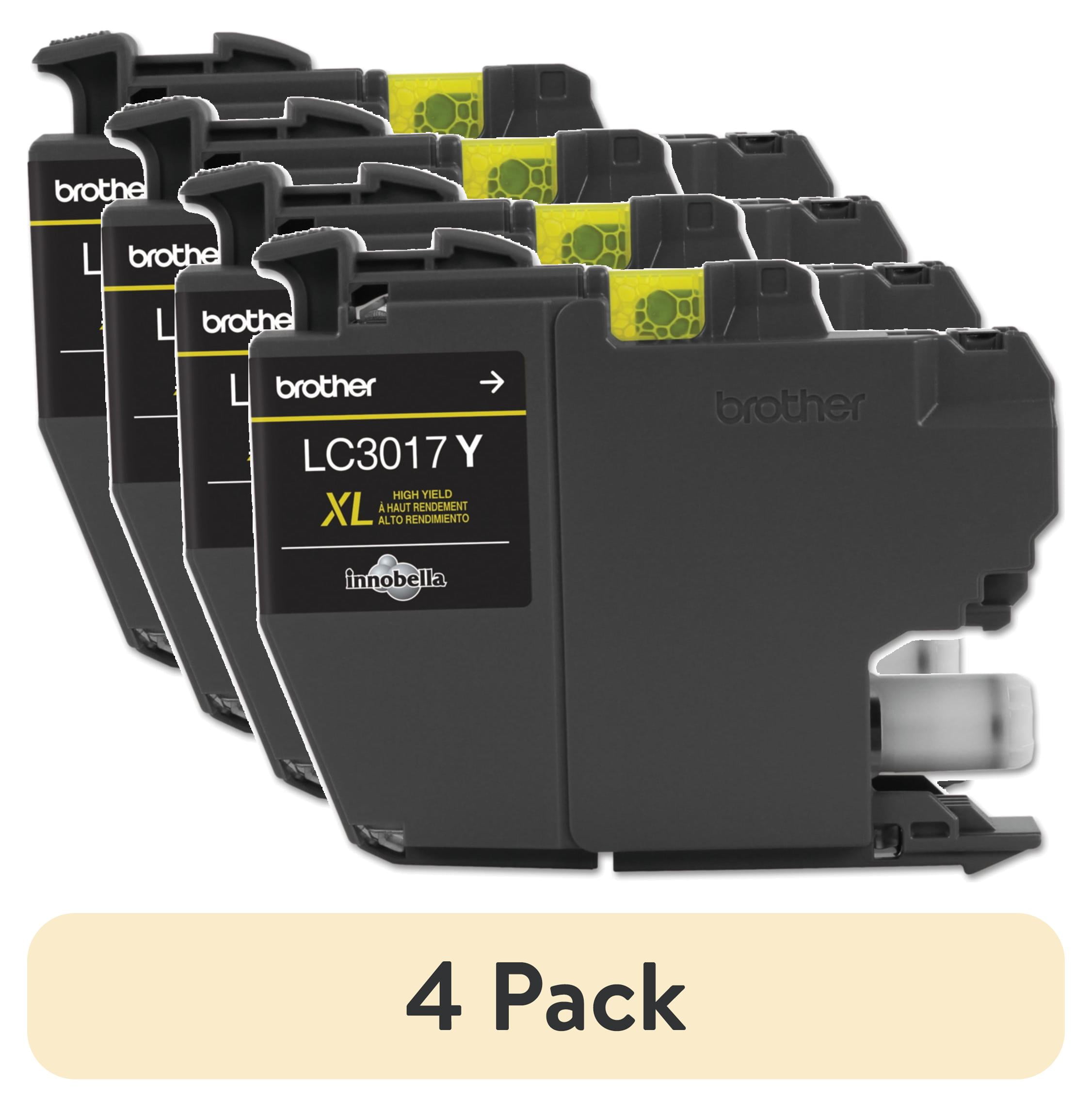 (4 pack) Brother LC3017Y High-Yield Ink, 550 Page-Yield, Yellow