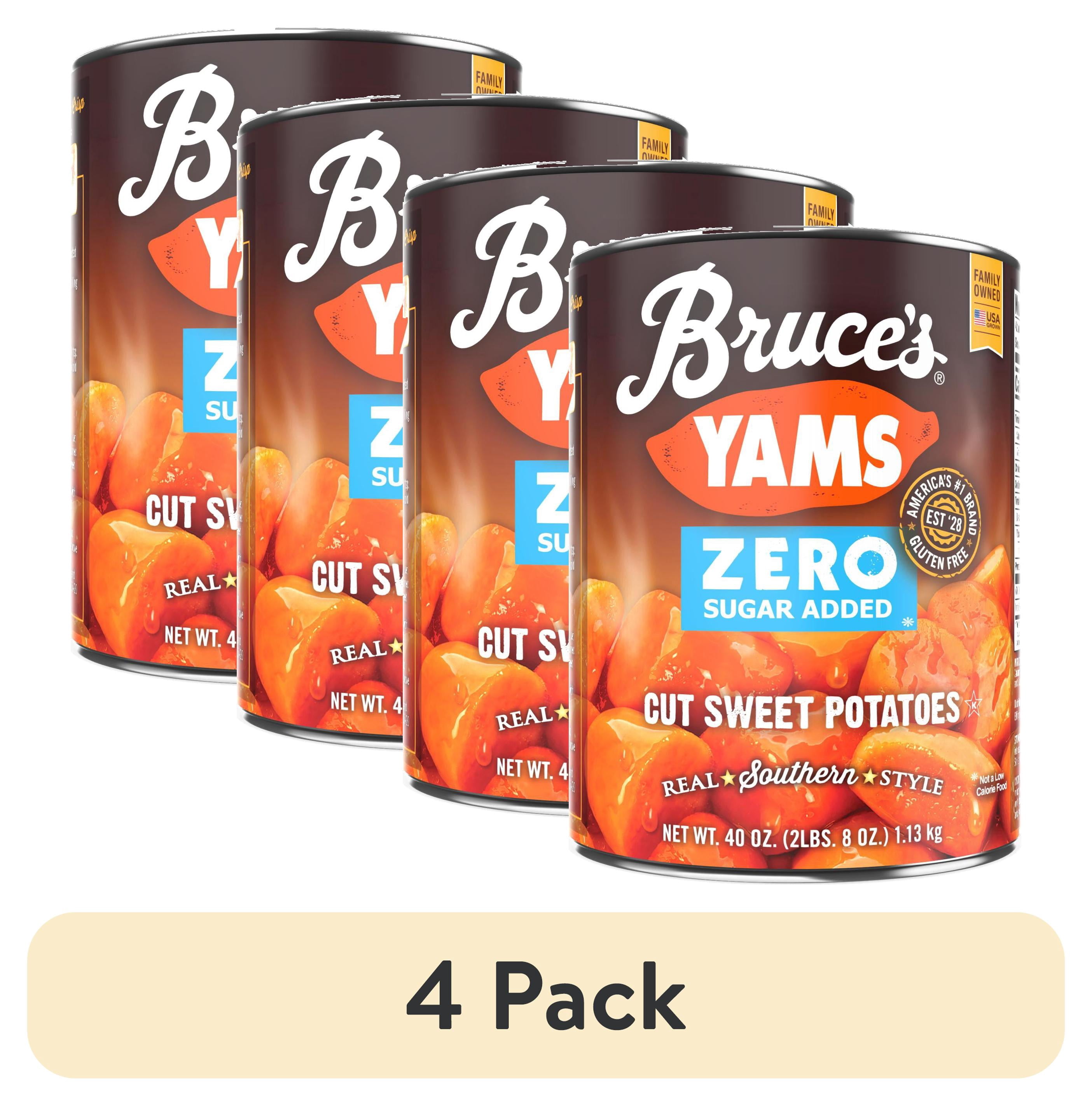 (4 pack) Bruce's Canned Yams Cut Sweet Potatoes in Splenda, 40 oz