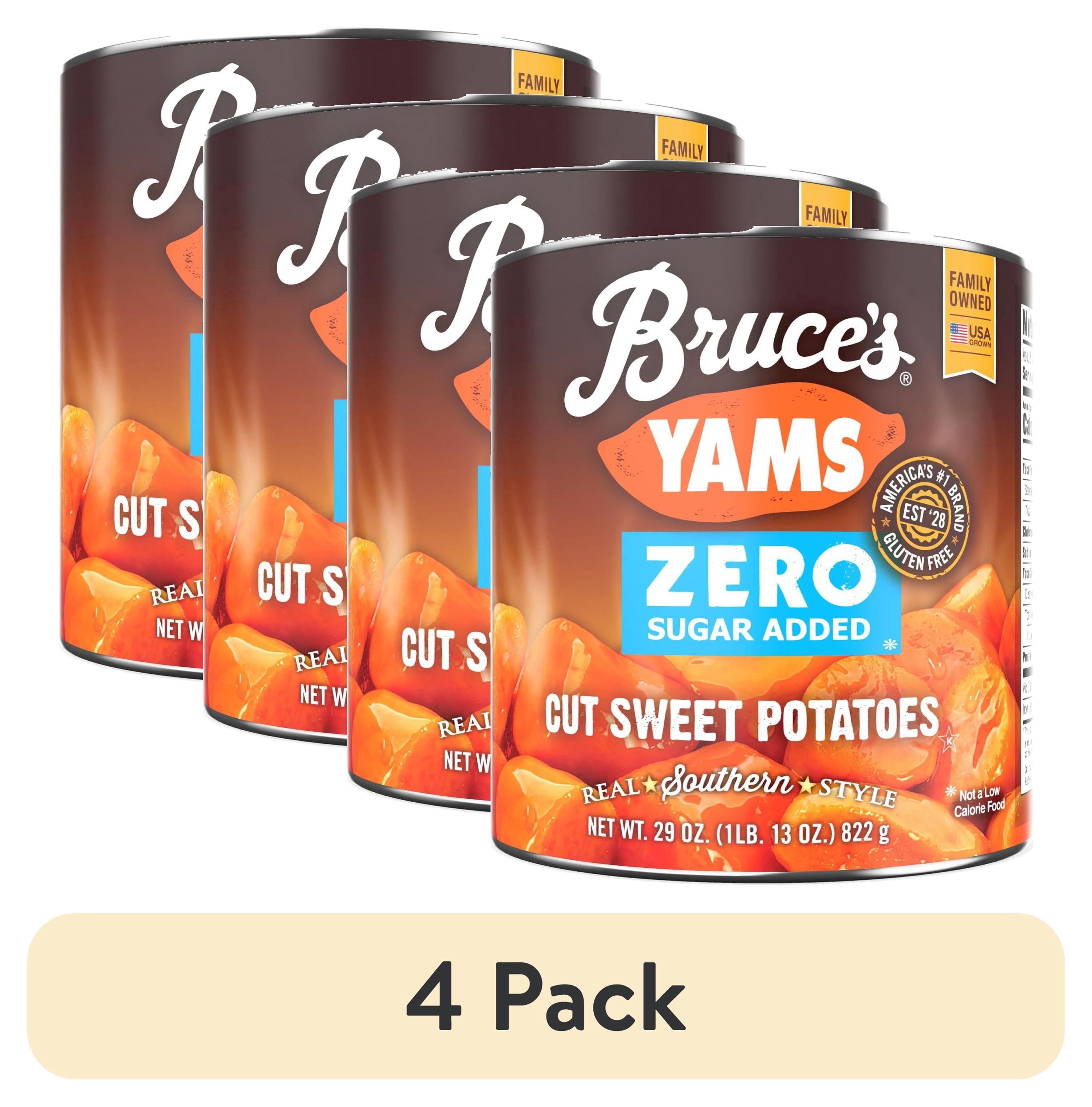 (4 pack) Bruce's Yams Cut Sweet Potatoes with Splenda,29 oz., Can