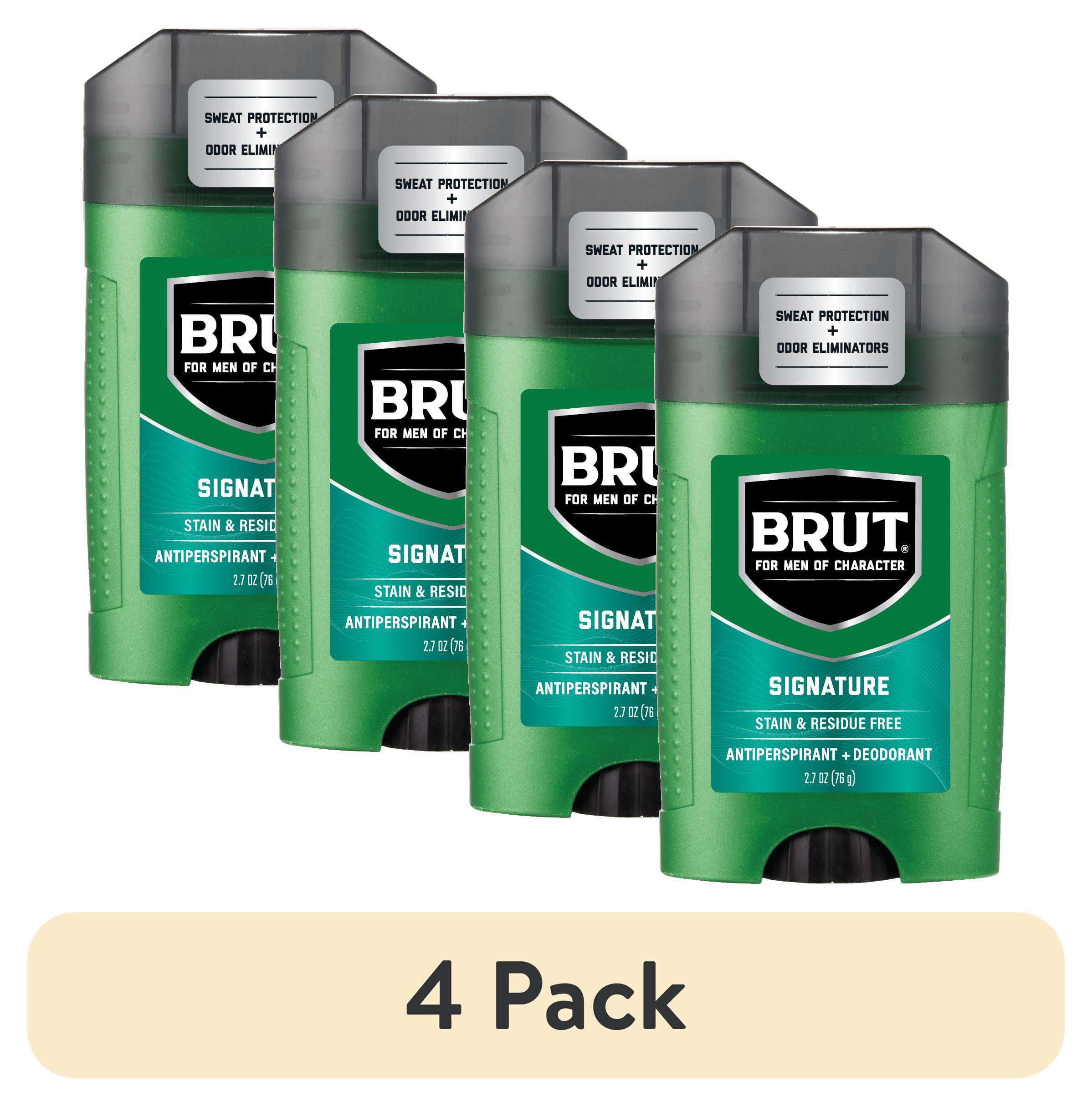 (4 pack) Brut Anti-Perspirant Deodorant, Signature Scent, for Men, 2.7 oz