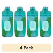 4 pack bubba Flo Kids 16 oz Teal and Green Plastic Water Bottle with Wide Mouth Lid