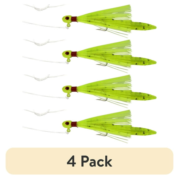 (4 pack) Buccaneer Speck Tail Fishing Rig 1/0 Hooks – White