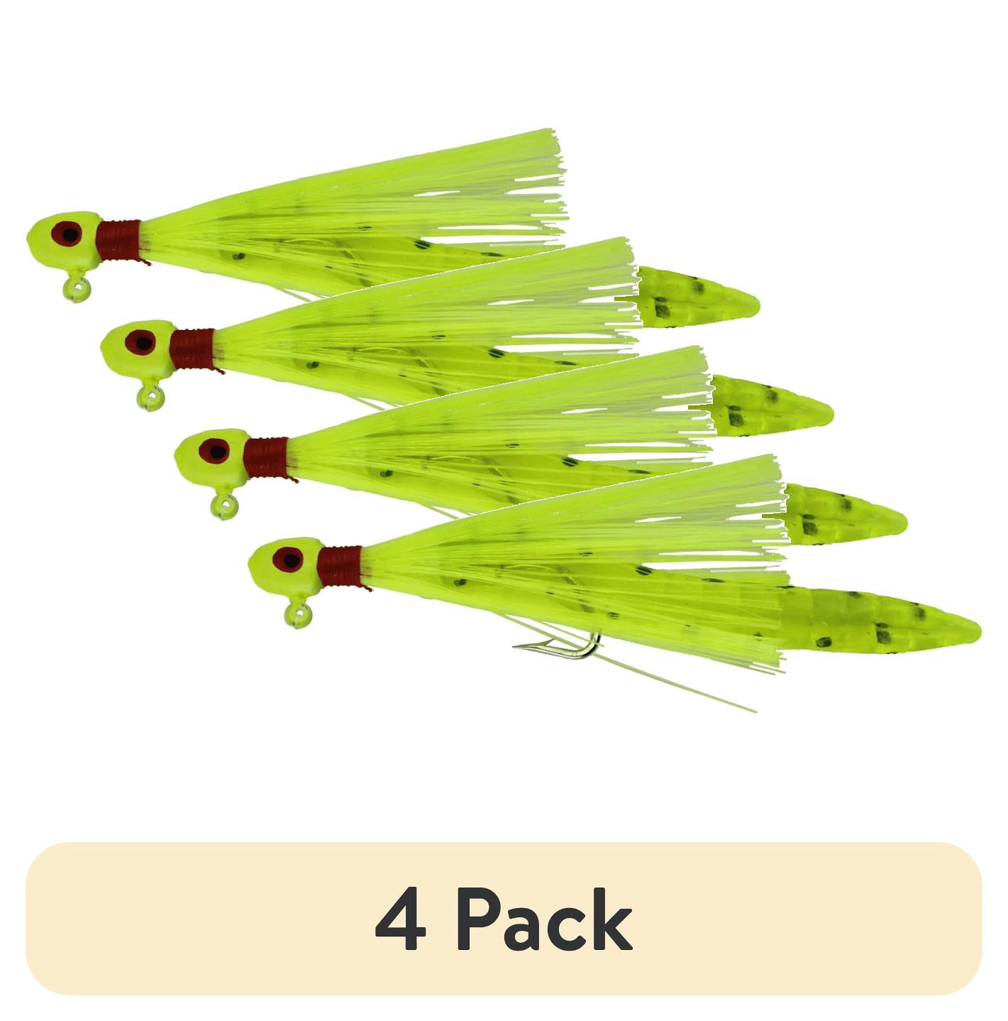 (4 pack) Buccaneer Speck Tail Fishing Rig 1/0 Hooks – White