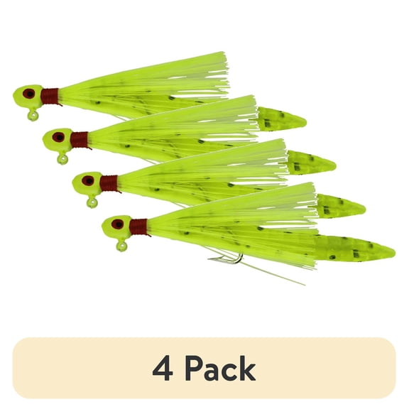 (4 pack) Buccaneer Speck Tail Fishing Rig 1/0 Hooks – White