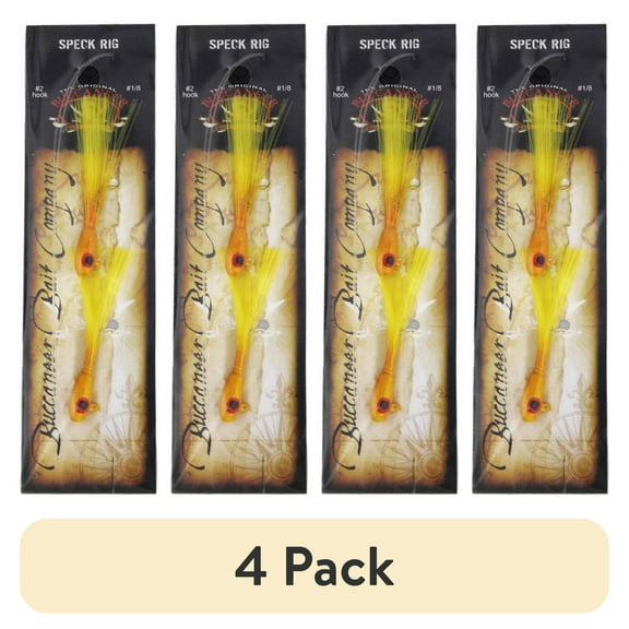 (4 pack) Buccaneer Speckled Trout Rig, Yellow, 1/8 oz