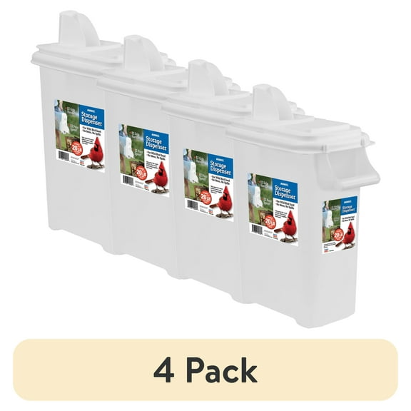 (4 pack) Buddeez 16 QT. Bird Seed Storage Dispenser