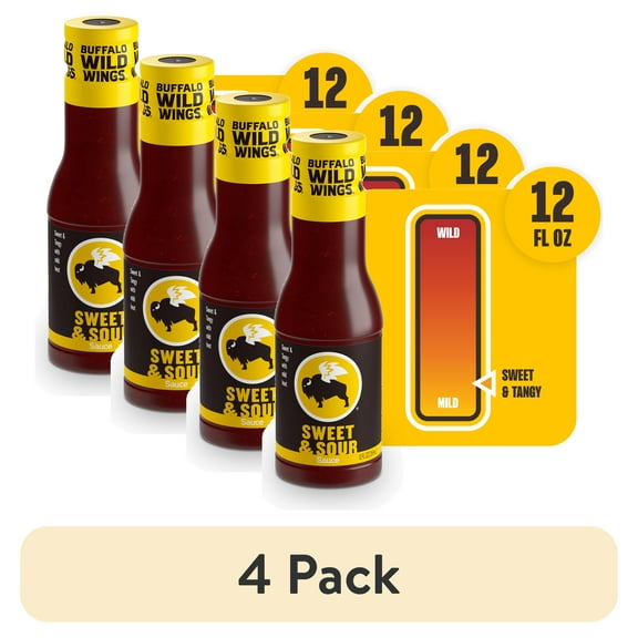 (4 pack) Buffalo Wild Wings Sweet & Sour Sauce, 12 fl. oz.