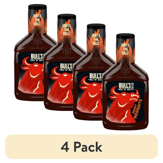 (4 pack) Bull's-Eye Texas Style Barbecue BBQ Sauce, 17.5 oz Bottle