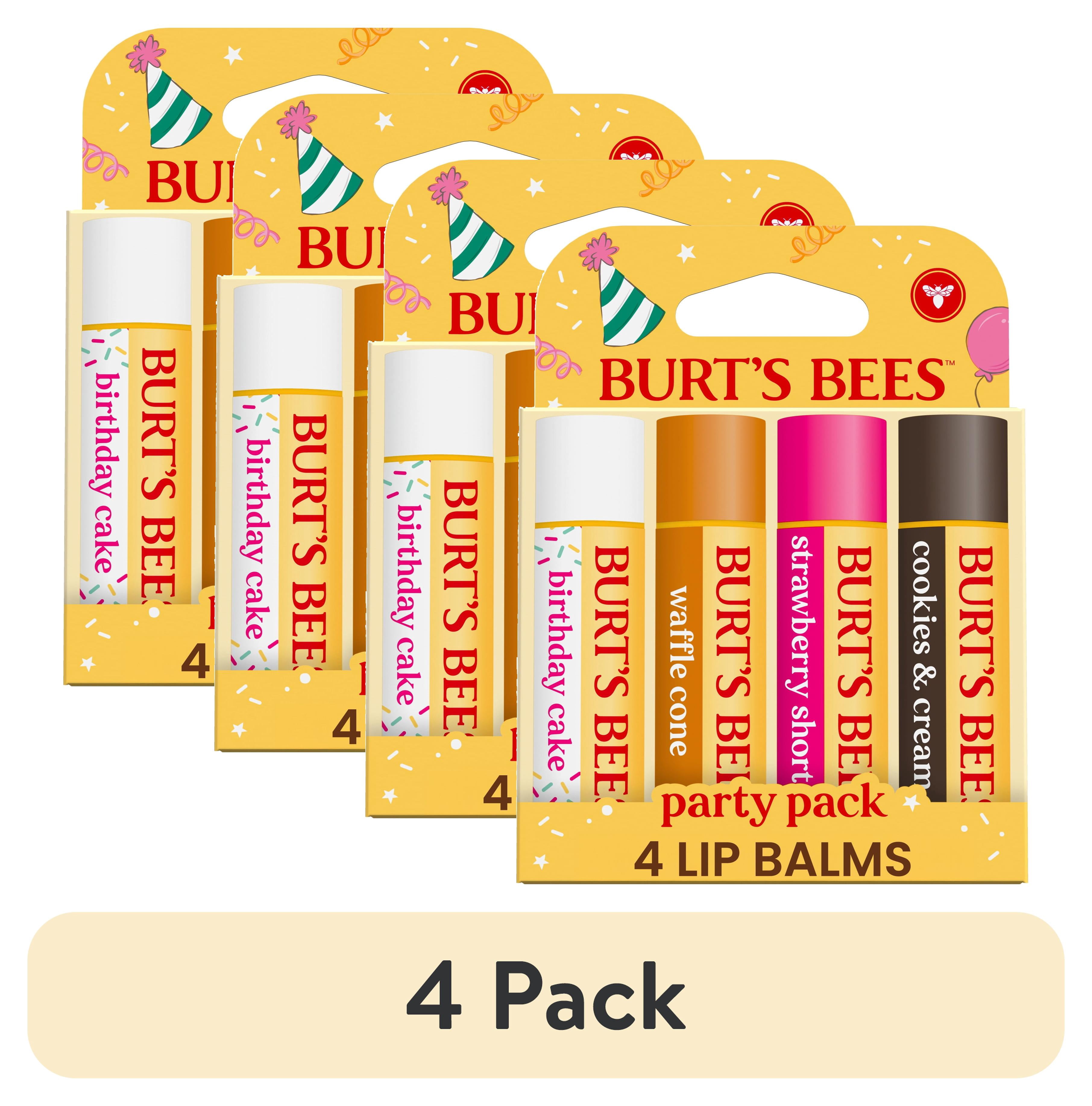 (4 pack) Burt's Bees Party Pack Lip Balm Gift Set, 4-Pack, 0.15 oz ...