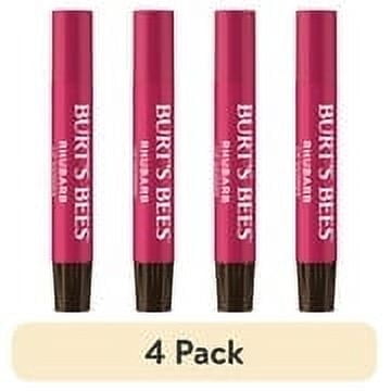 (4 pack) Burts Bees Lip Shimmer Rhubarb, 1 Tube, 0.09 Oz.