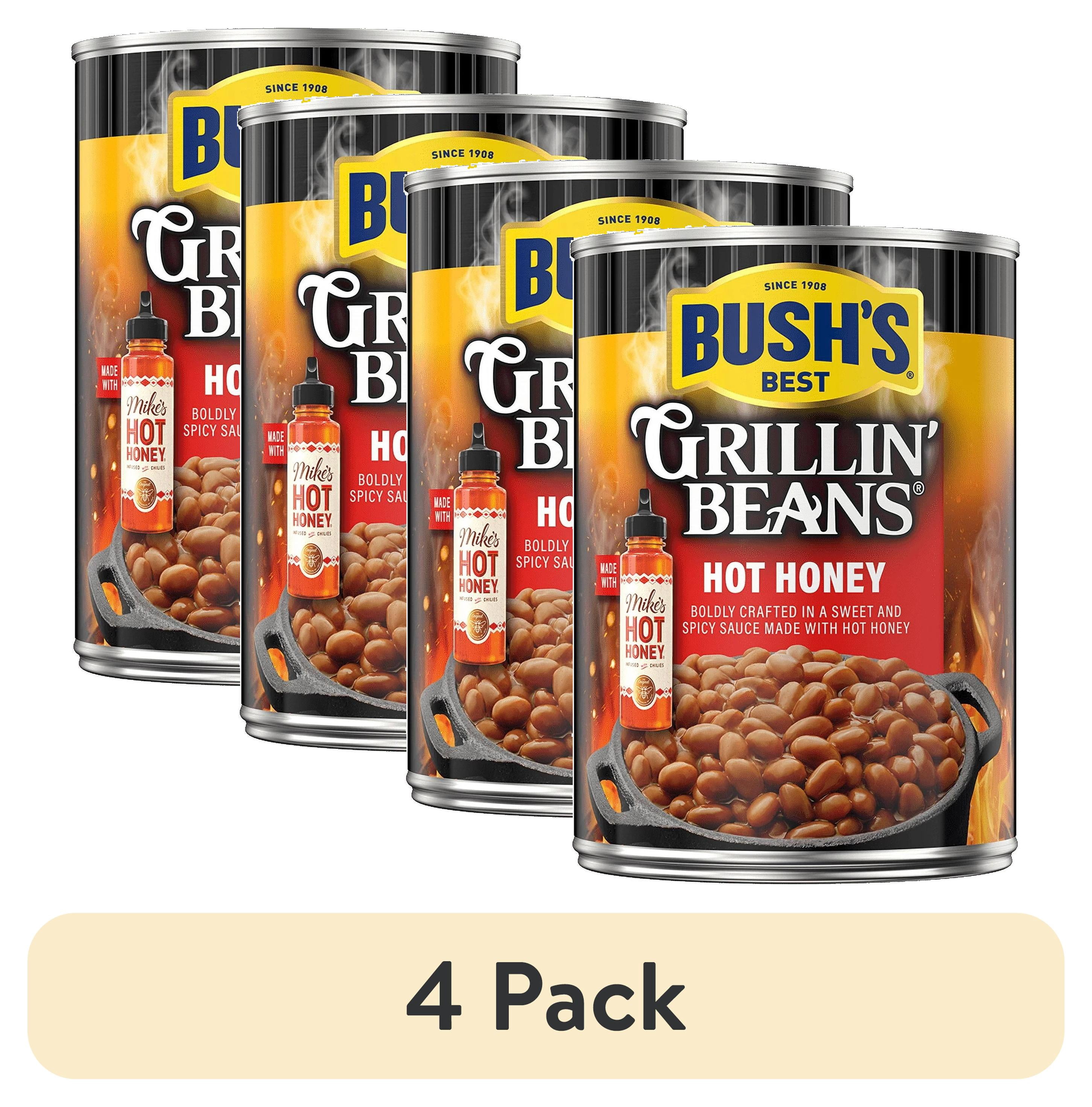 (4 pack) Bush's Hot Honey Grillin' Beans 21.7 oz