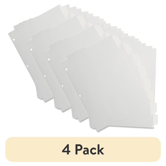 (4 pack) Business Source, BSN20073, 3-Ring 8-Tab Indexes, 8 / Set