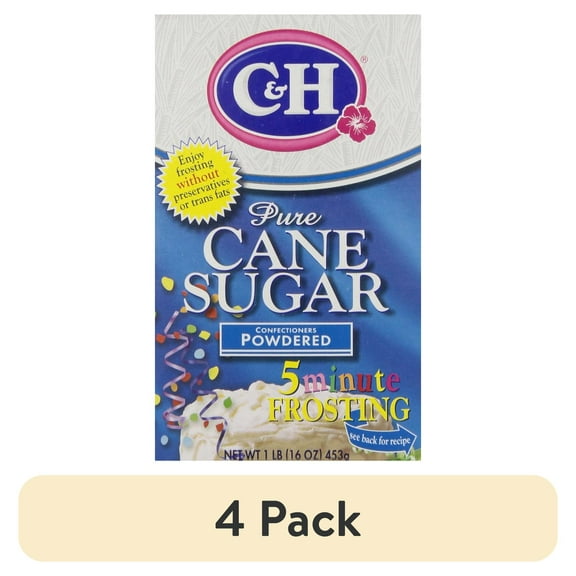 (4 pack) C&H Pure Cane Sugar Confectioners Powdered 1 lb Box