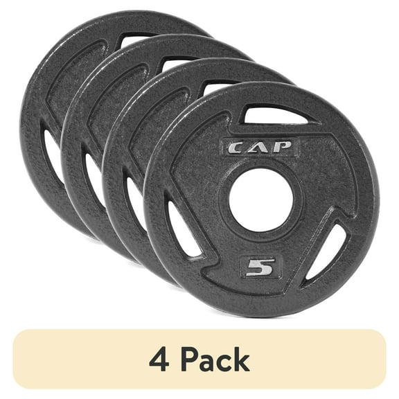 (4 pack) CAP Barbell 2" Olympic Grip Plate, 5lb pair (2x5lb)