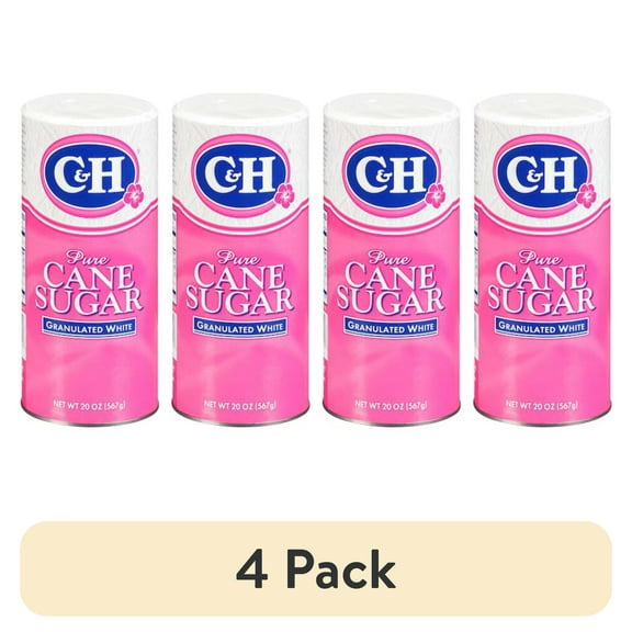 (4 pack) C&H Pure Cane Premium Granulated Sugar 20 oz